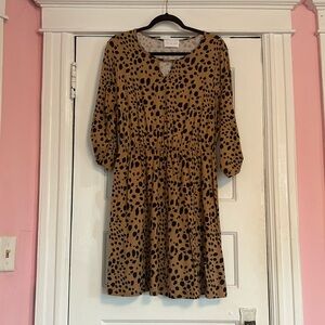 French Grey Leopard Plus Size Dress